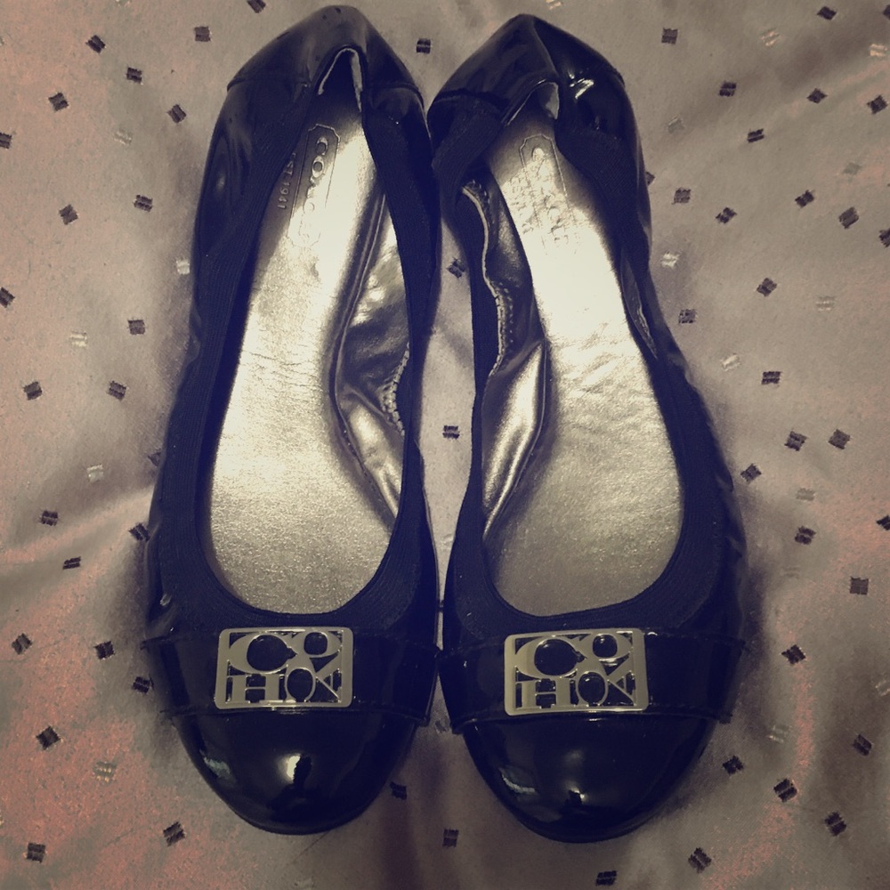 Coach patent flats